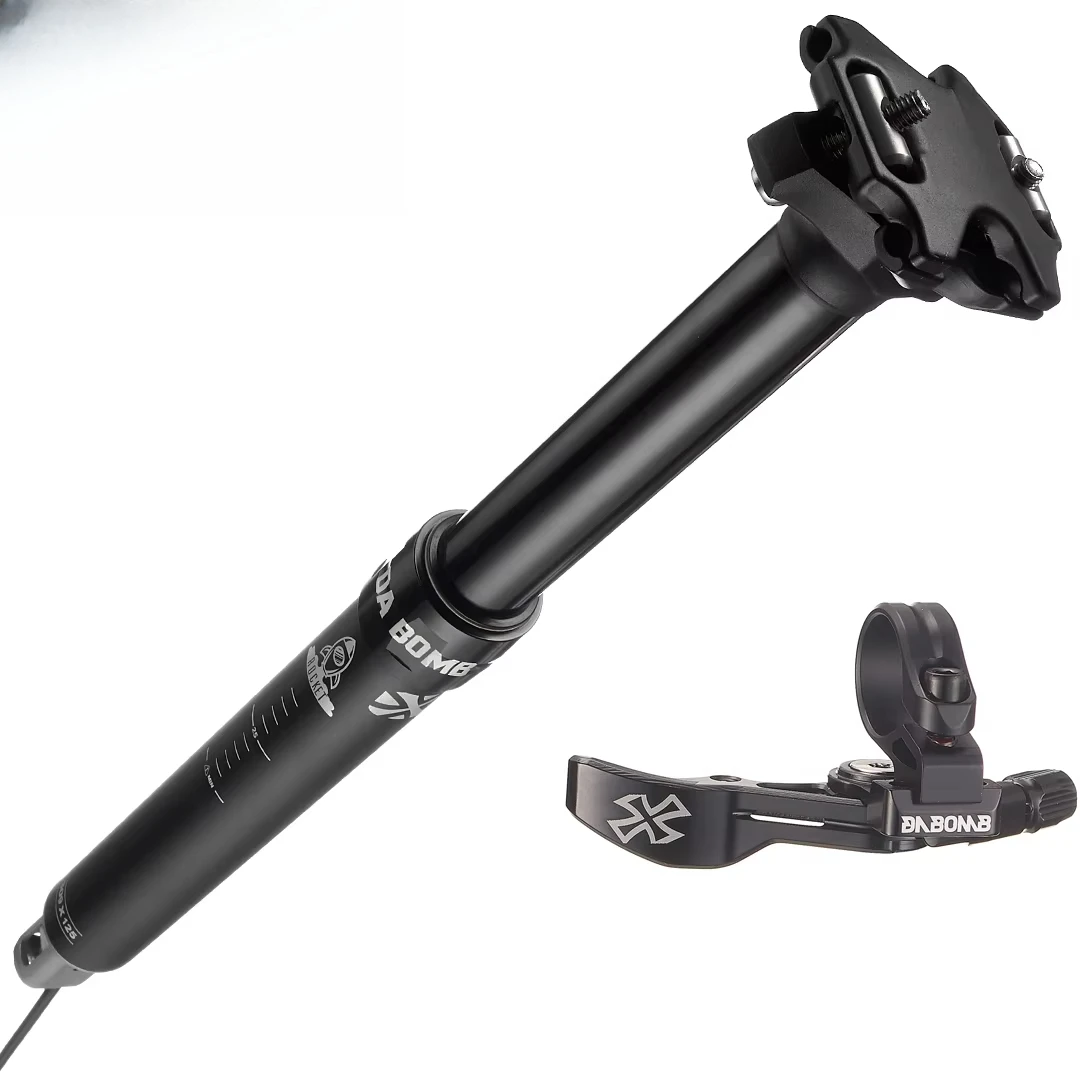

DABOMB MTB Enduro Aluminum Air+Oil 150mm 430mm Black Rocket Model Dropper Seatpost Gear-shift Remote Lever 30.9/31.6mm Offset