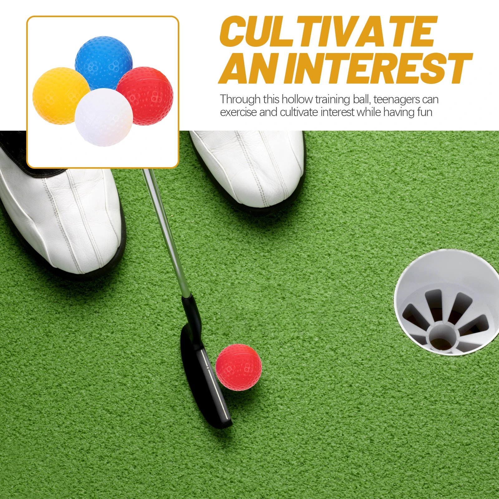 

16pcs Hollow Golf Durable Practice Training Balls For Adults Reusable Mini Plastic Golfing Ball Exercise Supply Outdoor Indoor