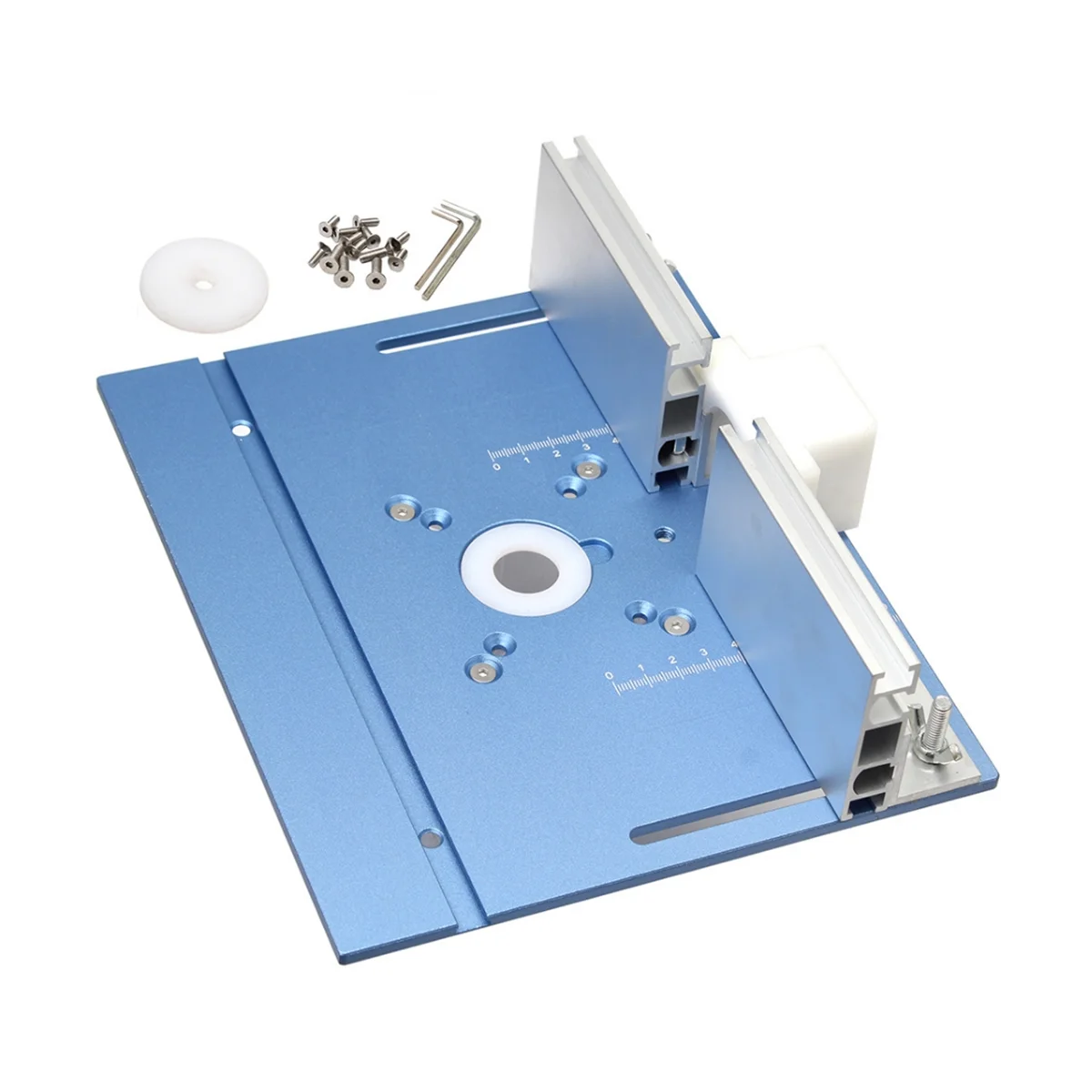 Router Table Insert Plate Woodworking Trimmer Electric Wood Milling Flip Plate with Miter Gauge for DIY Working Bench