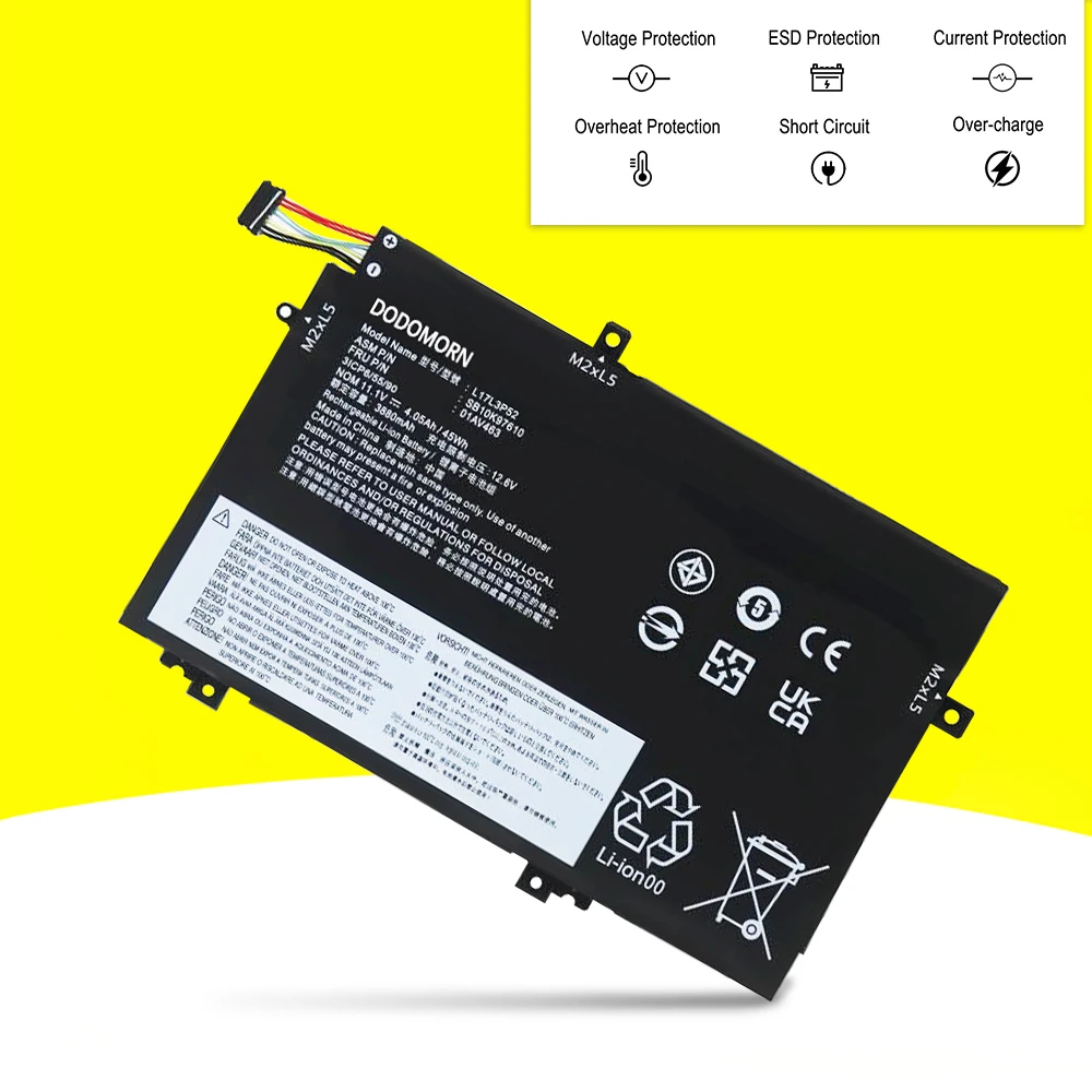 Imagem -03 - Bateria do Portátil para Lenovo Thinkpad L480 L490 L580 L590 L14 Gen 01av463 01av466 Sb10k97610 11.1v 45wh 4050mah L17l3p52 L17c3p52