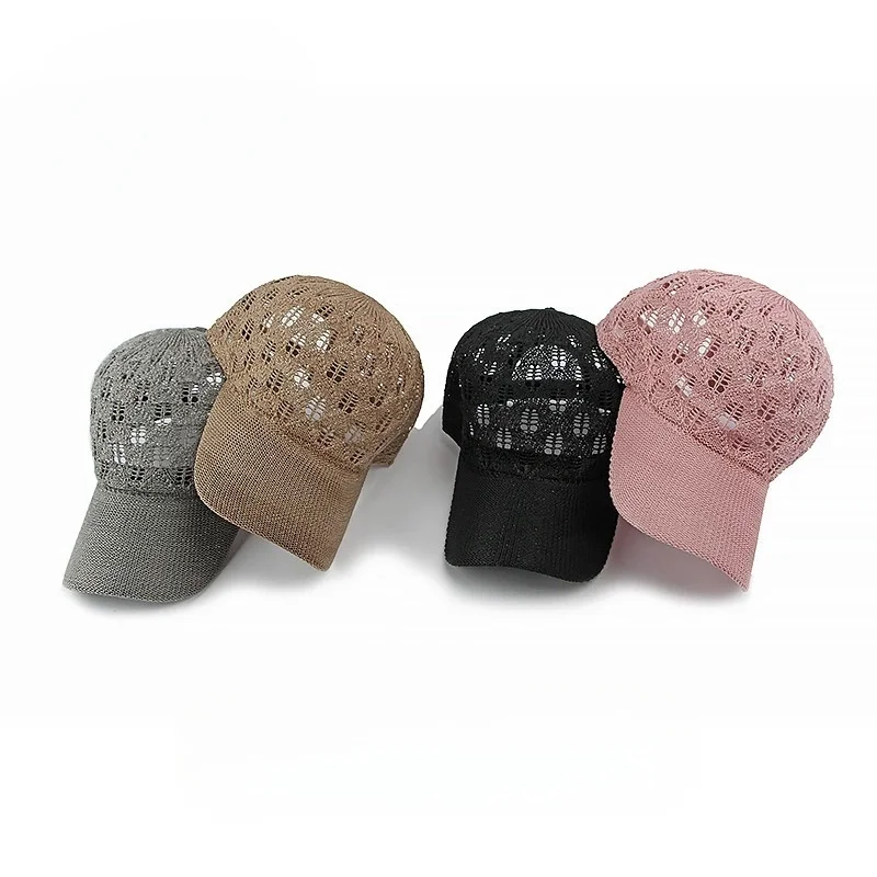 

European and American-style Women’s Summer Outdoor Sun Hat; Breathable Mesh Baseball Cap; Versatile Flat-brimmed Cap