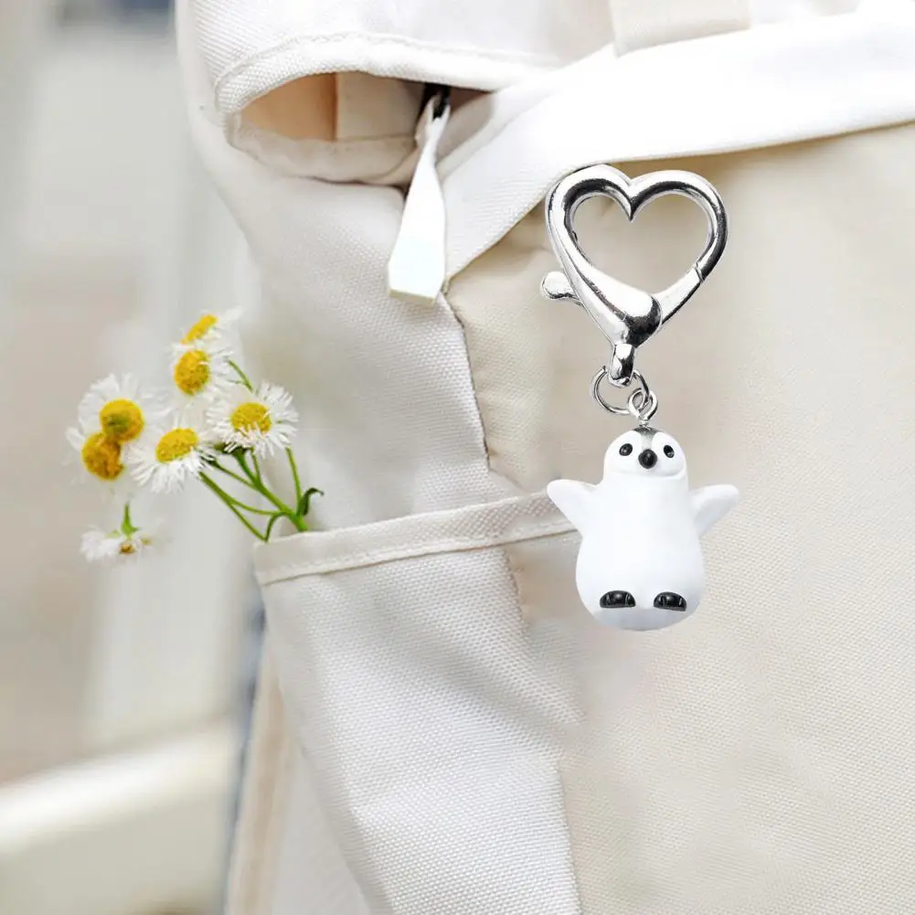 Fun Backpack Decorative Keychain, Penguin Charm Keychain, Heart Buckle Keyring Adds A Playful Touch To Your Bags And Keys view 3