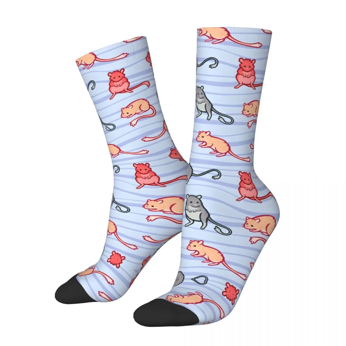 Vintage Joyful Gerbils Men's compression Socks Unisex Harajuku Seamless Printed Novelty Crew Sock