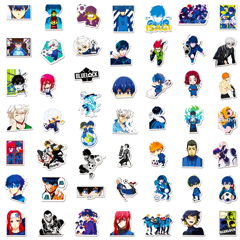 10/30/50pcs Blue Lock Anime Stickers for Kids Toys Waterproof Graffiti Skateboard Laptop Phone Case Kids Cartoon Sticker Packs