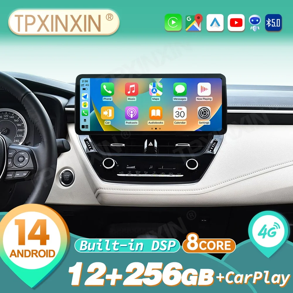 12.3” Android Auto Carplay For Toyota Corolla 2019~2021 Car Radio Stereo Automotive Multimedia Player GPS Navigation Head Unit