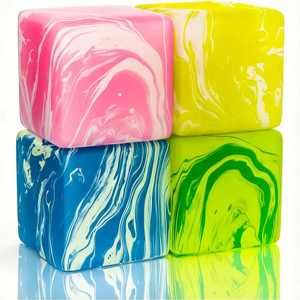 Giocattoli sensoriali antistress con ricciolo di cubo antistress per alleviare l'ansia, giocattoli da spremere a lenta crescita Palline antistress per cubetti di ghiaccio per adulti Bambini
