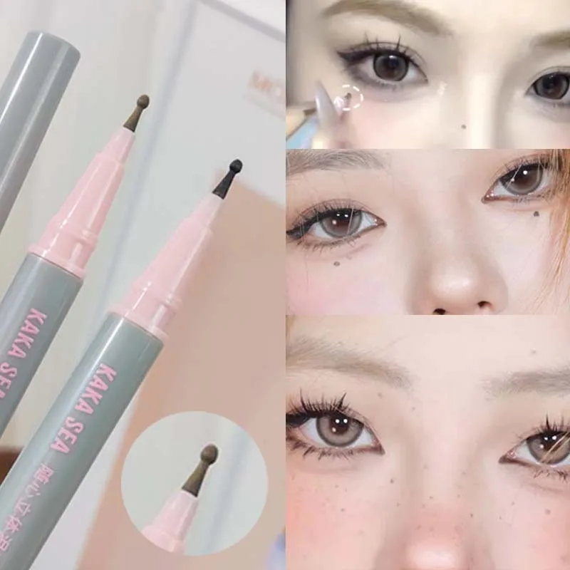 قلم النمش الطبيعي الواقعي التجفيف السريع مقاوم للماء نابض بالحياة رأس مستدير النمش بقعة ختم دائم غير يتلاشى نقطة الخلد يشكلون #1