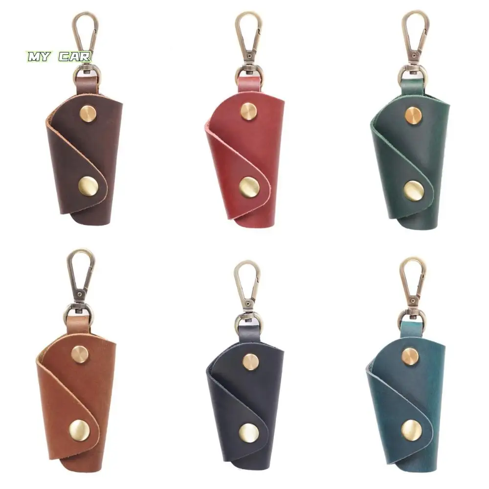 

Genuine Leather Mini Key Bag Minimalist Multifunctional Men Car Key Pouch High-end Handmade Pocket Keychain Case Car Accessory