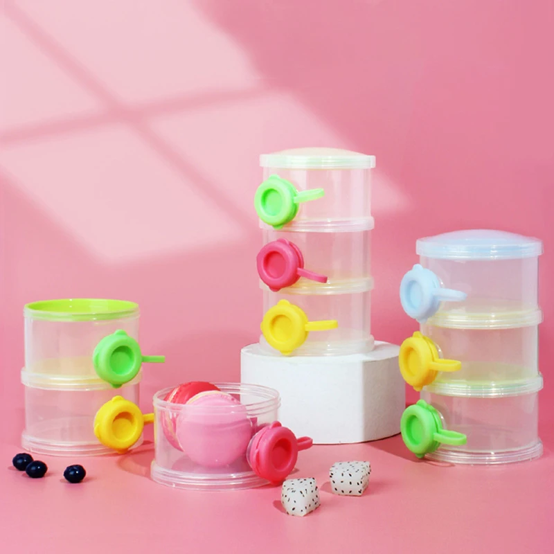 

3-layer storage box, independent layered milk powder compartments, food storage box, baby food container suitable for travel