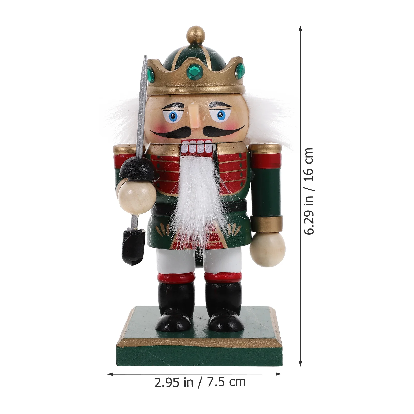

1pc Christmas Nutcracker Wooden Figure Small Indoor Ornament Festive Holiday Decor Xmas Party Desktop Decoration