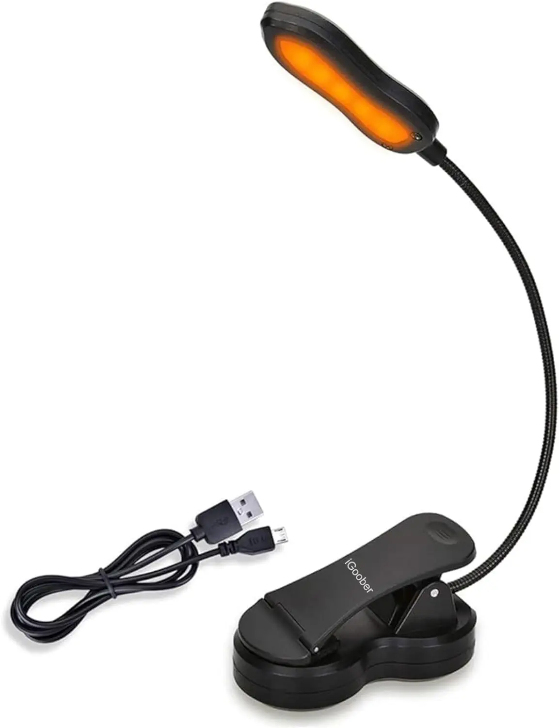 

Amber Book Light, Rechargeable Blue Light Blocking Clip Lamp, 3 Brightness, Eye Care for Reading, Travel, Sleep Aid