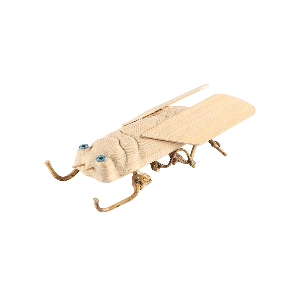 Handmade Natural Bamboo Cicada Ornament Imitation Insect Decoration Children Kids Learning Educational Developmental DIY Toy