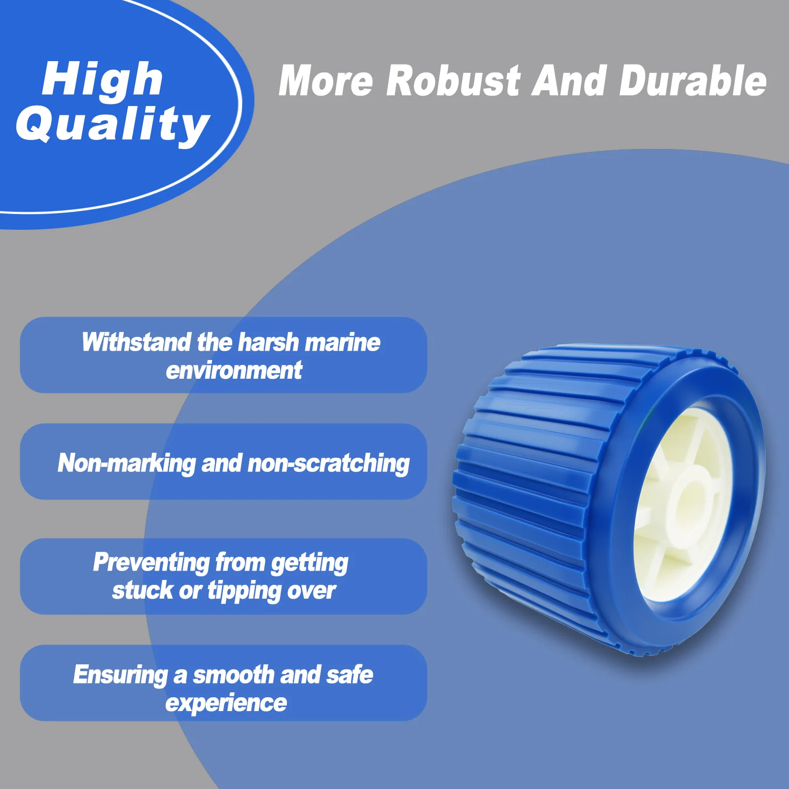 4 قطعة بكرات تمايل مضلعة بحرية 110 × 75 × 19 مللي متر لدعم مقطورة القارب وتحميل سلس #5