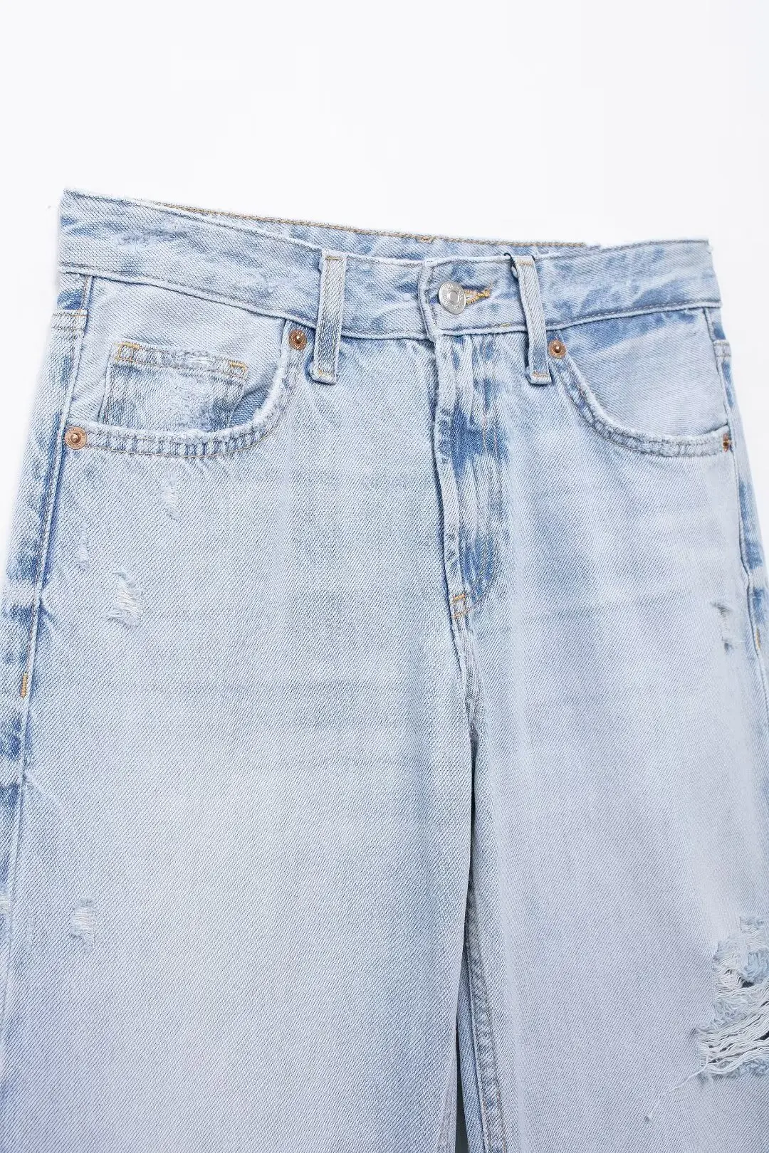 Calças de perna larga feminina com buracos, retro, cintura média, zíper, jeans tornozelo, casual, moda, novo, 2021