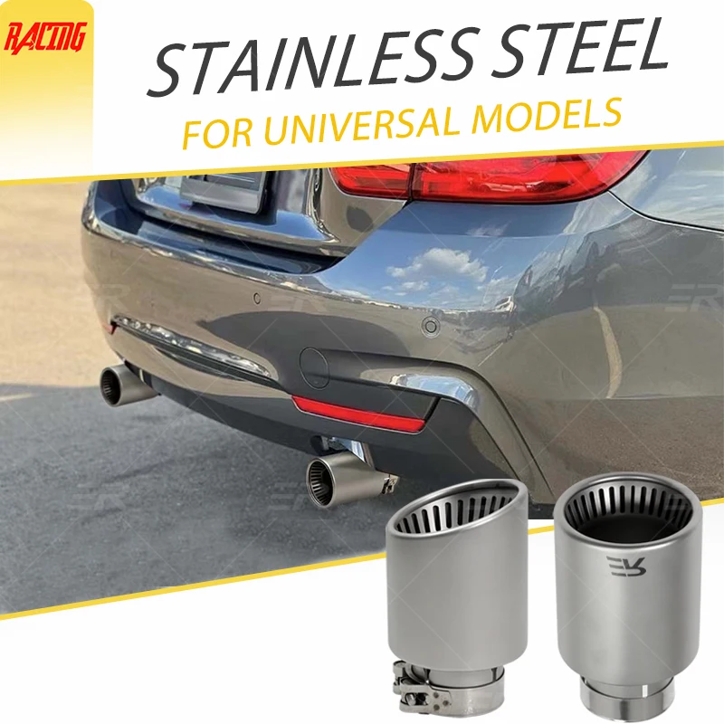 1 Pc Universal Exhaust Tip Upgrade 304 Matte Stainless Steel Muffler Tips Modify Pipe for Car Decoration Nozzle Cars Accessories
