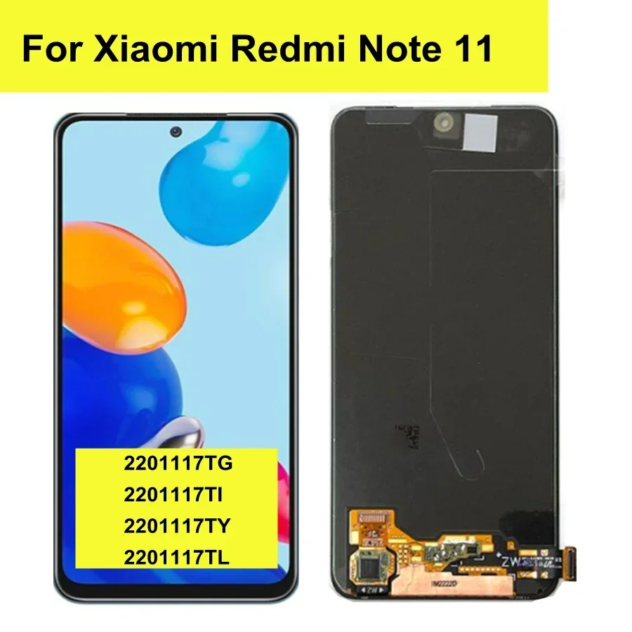 

6.43" AMOLED For Xiaomi Redmi Note 11 LCD Display Touch Screen Panel Digitizer For Redmi Note11 2201117TG 2201117TI