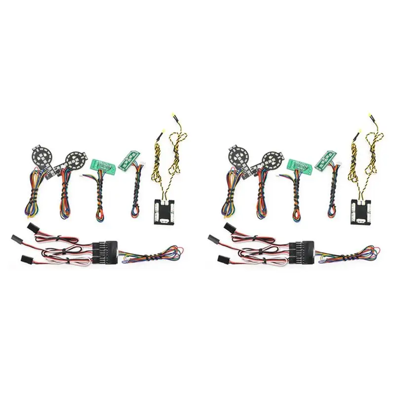 AA08-2X LED Light System Front & Rear Lamp Group For Traxxas TRX4 2021 Bronco 1/10 RC Crawler Car Turn Signals Brake Lights