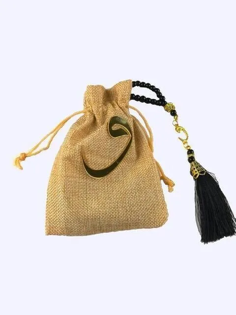 Iqrah Vav Parel Rozenkrans Vav Jute Stof Pouch-3154