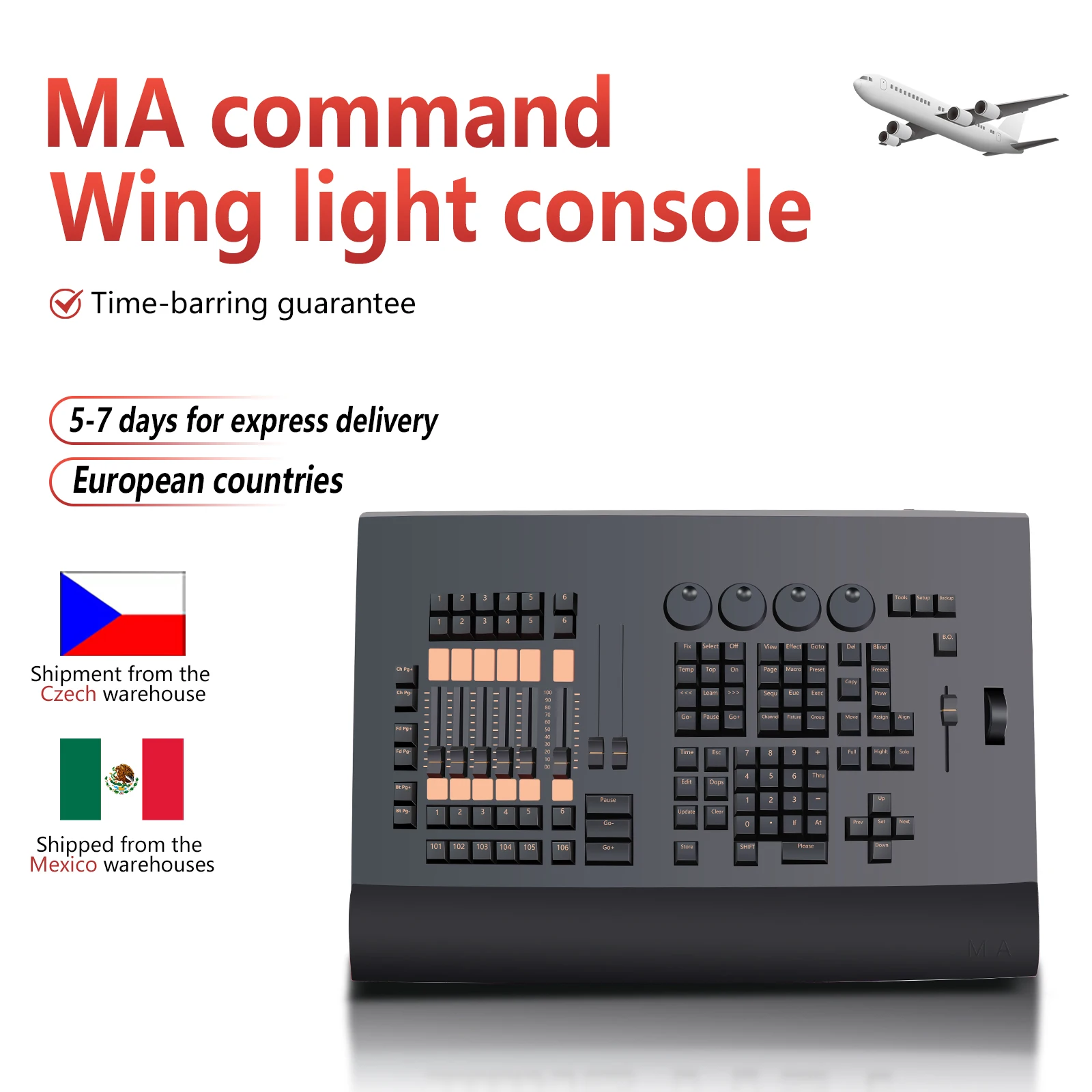 Controllo DMX Command Wing Fader Ma 2 Wing Controller 2048 parametri, console per illuminazione scenica Luce a testa mobile per DJ