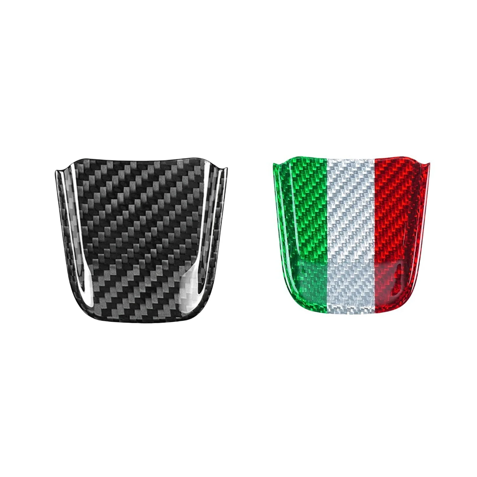 Pop For Fiat 500 Abarth 2020-2023 Real Carbon Fiber Interior Steering Wheel Lower Chin Panel Cover Trim Sticker Decoration