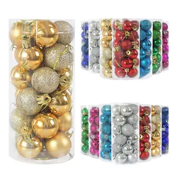 1 Box 3-6cm Gold Plastic Christmas Ball New Year Xmas Tree Gift Pendants Ornament 2024 Christmas Navidad Party Home Decoration