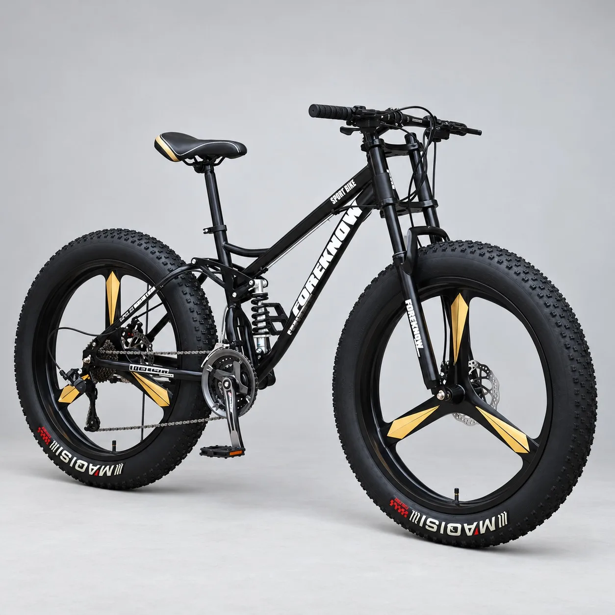 26 Inch Black Integrated Wheel Mountain Bike 27 Speed Shock Absorption Off-Road Bicycle