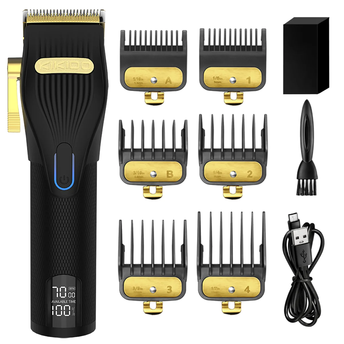 

KIKIDO 2-in-1 Electric Hair Clipper Professional Small Household Appliance Gift Set Black Gold Color Matching For Men