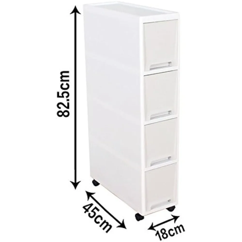 Shozafia Narrow Slim Rolling Storage Cart and Organizer, Kitchen Storage Cabinet Beside Fridge Small Plastic Rolling Shelf