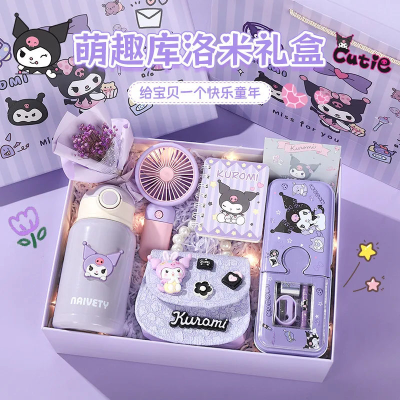 

Kawaii Sanrio Stationary Set Kuromi Cartoon Stationery Big Gift Package Hello Kitty Cute Cartoon Child School Supplies Suit Gift