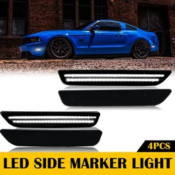 4/2Pcs LED Turn Signal Front Rear Bumper Side Marker Lights For Ford Mustang GT Shelby GT500 Boss 302 2010 2011 2012 2013 2014
