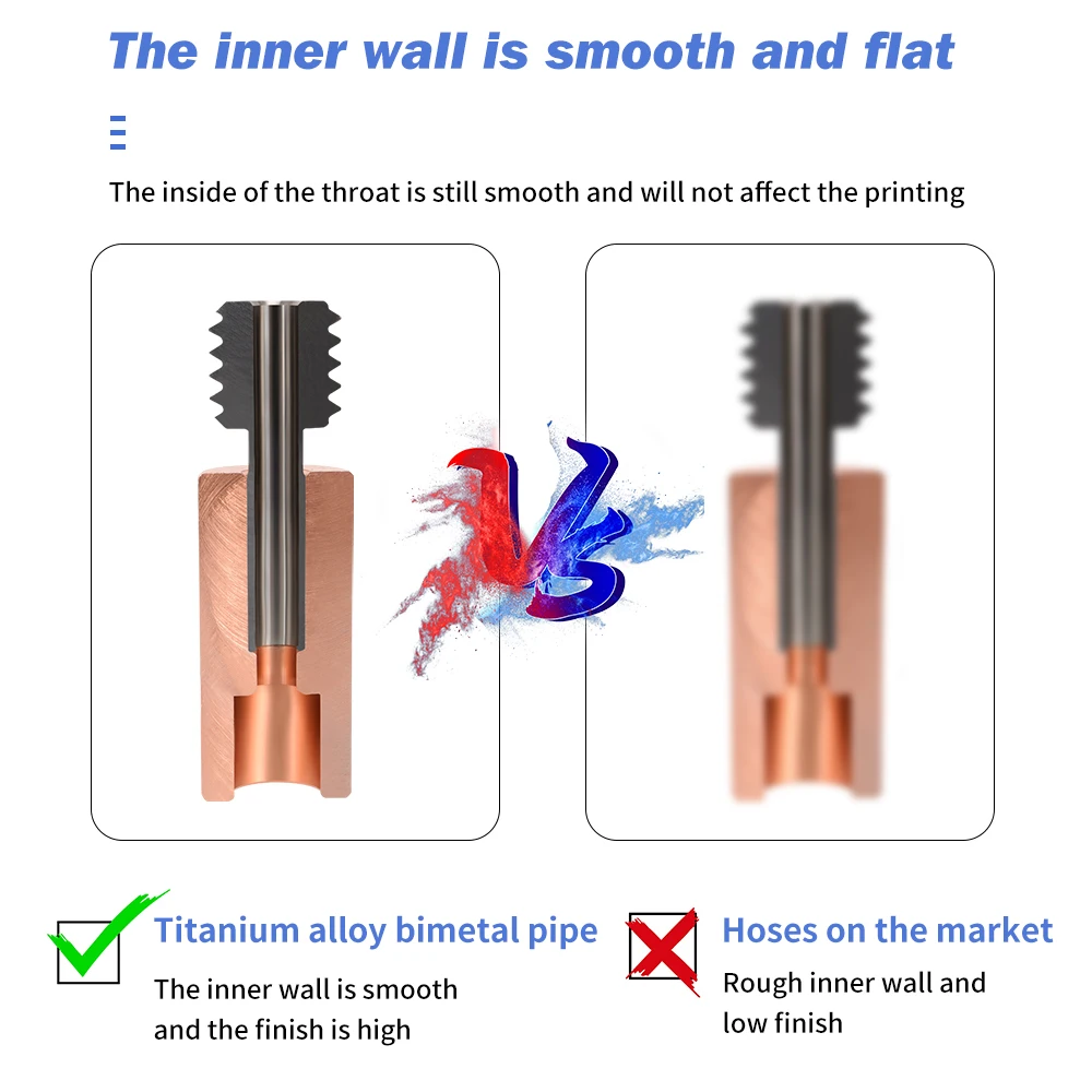 Flying Bear Ghost 5/6 All Metal Throat Bi-Metal Heat Break Titanium Alloy Throat Smooth Thread Heatbreak 3D Printer Parts