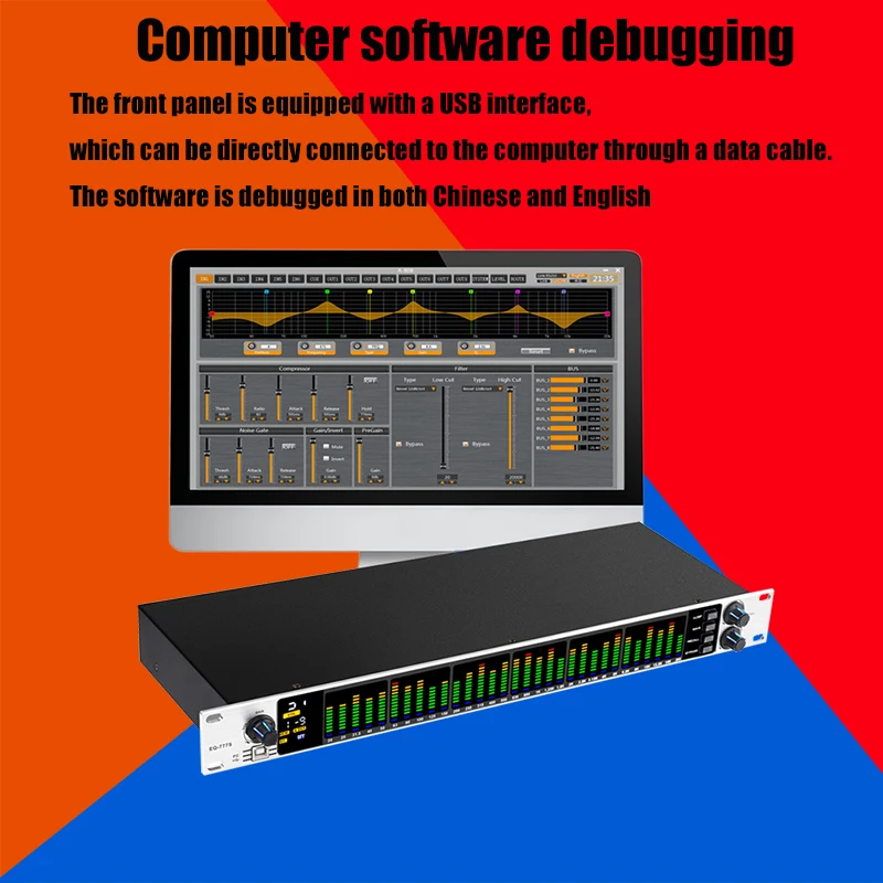 31 Band Audio Effect Controller Processor Stage And Karaoke Equalizadores with Squelch  DSP Professional Digital Audio Equalizer