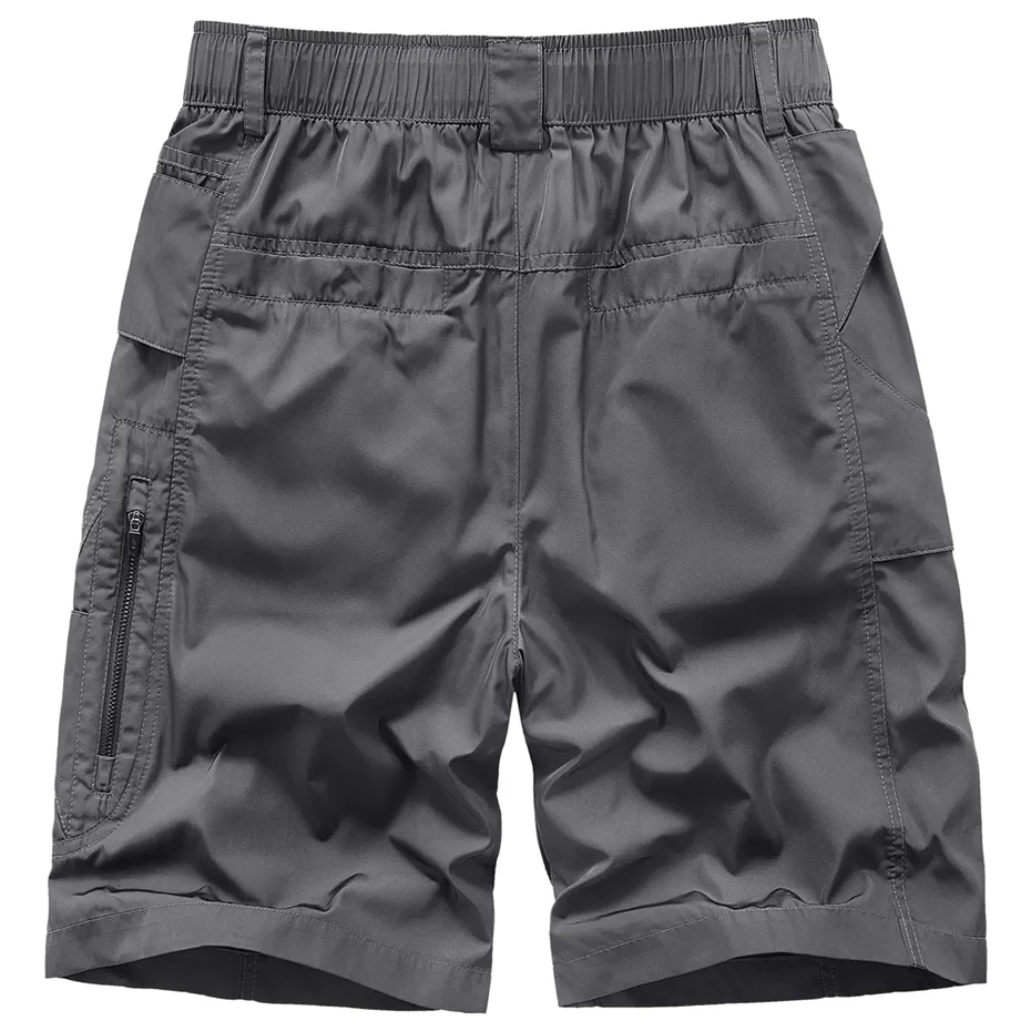 Summer Cargo Shorts Men Grey Techwear Shorts Fashion Streetwear Short Pants Function Bottoms Male