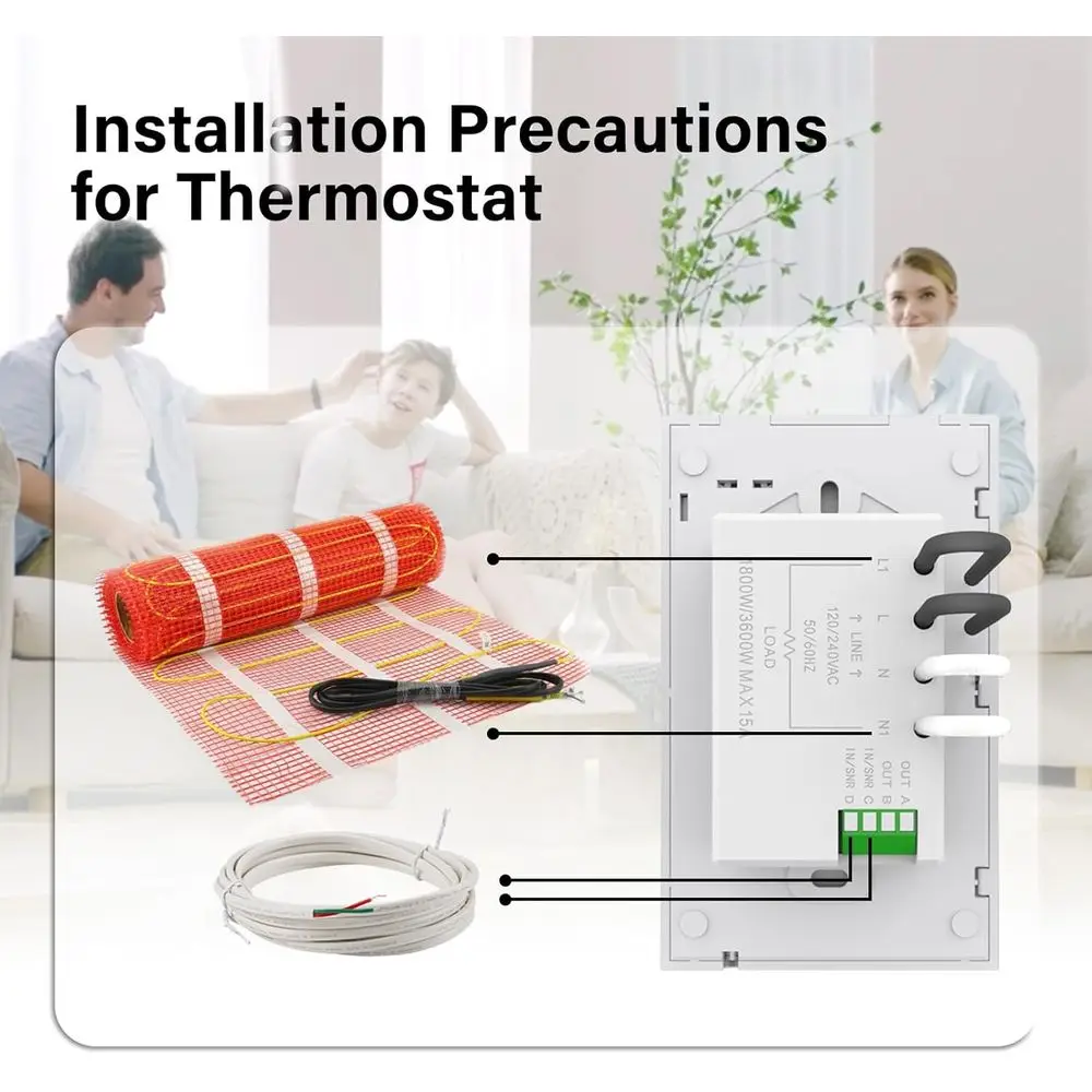 Termostat installerad på vägg