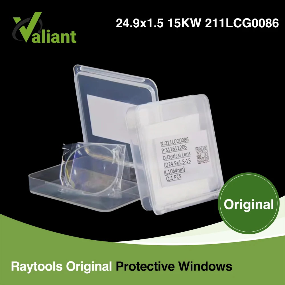10Pcs/Lot Raytools Original Protective Windows 24.9x1.5mm 15KW 211LCG0086 optical lens For Raytools BM06K BS06K BS12K BS20K