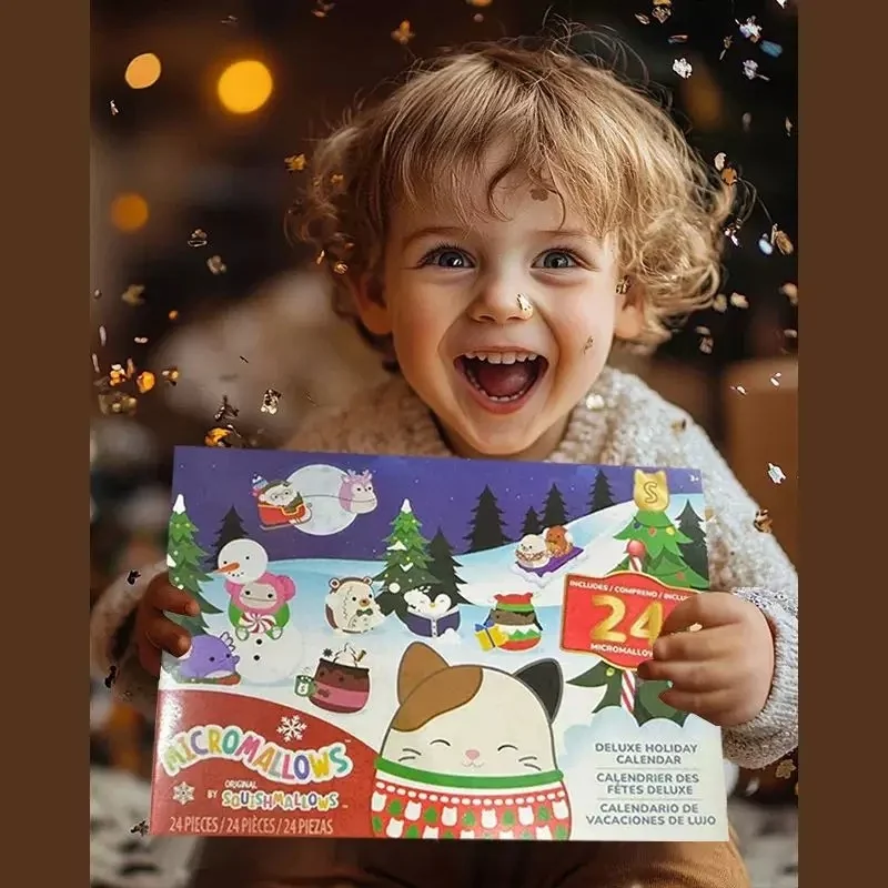 2025 عطلة عيد الميلاد تقويم القدوم صندوق أعمى الأخضر والأزرق نماذج العد التنازلي مفاجأة حفر دمى لطيف الهدايا في الأوراق المالية