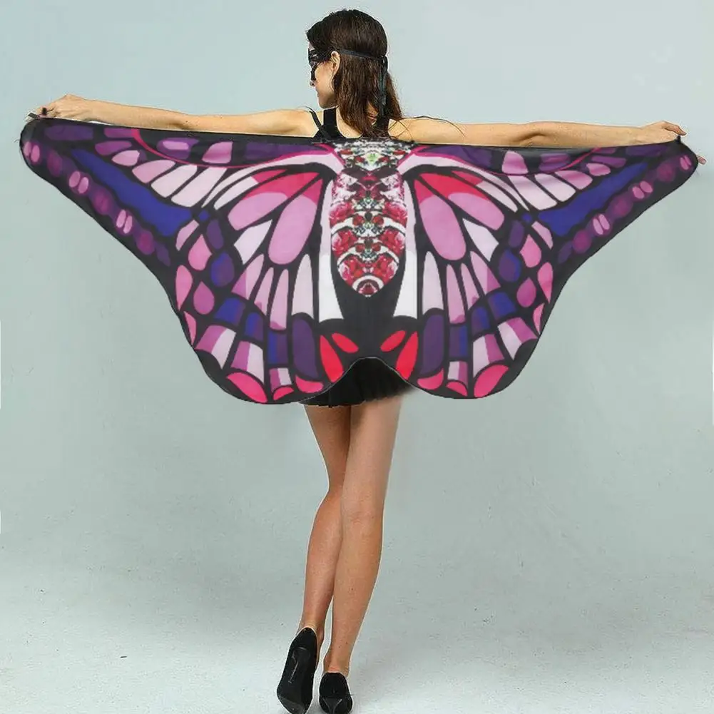 Kids Butterfly Wings Cloak Bright Color Chiffon Halloween Fairy Costume Girl Fairy Wings For Home Party Performance Decorations