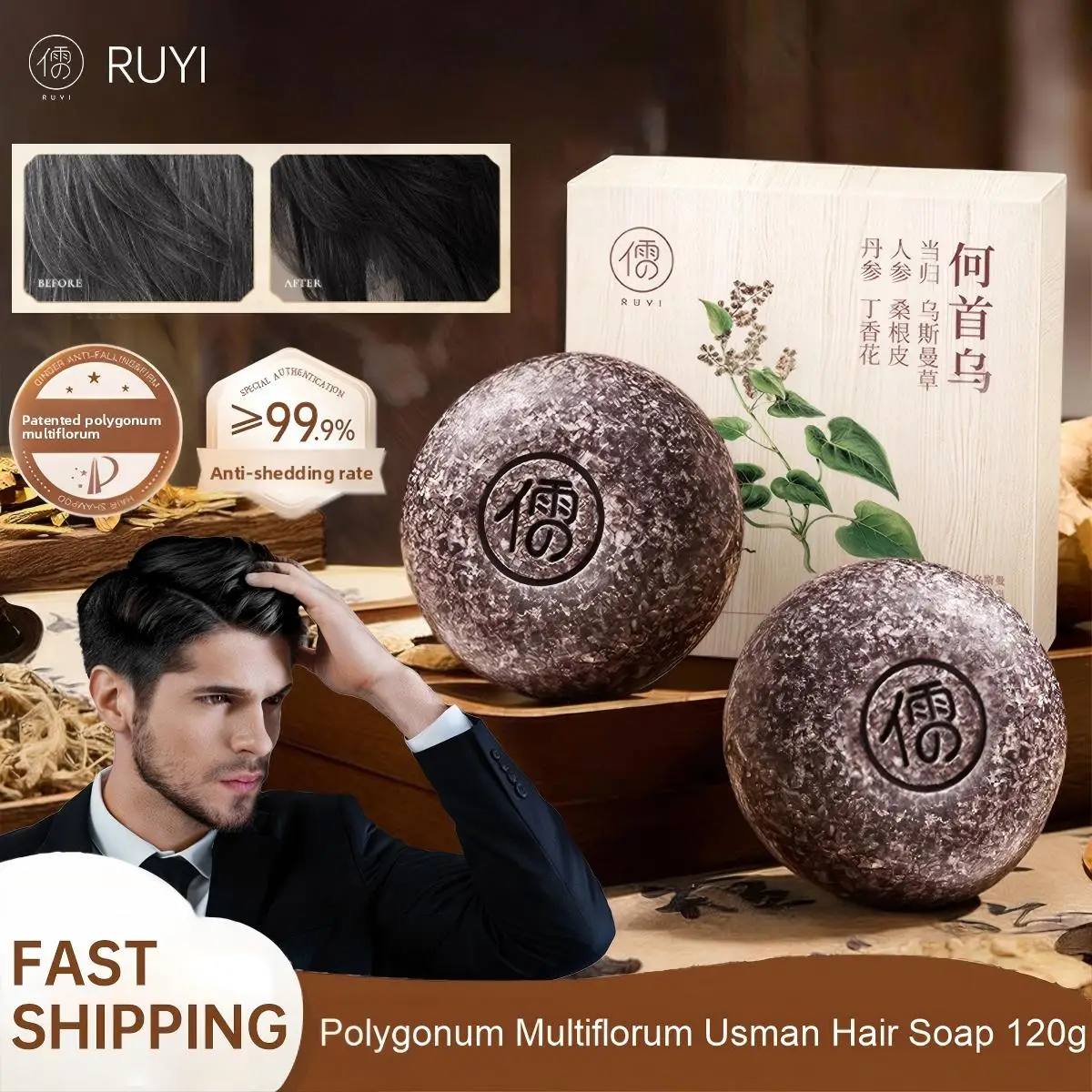 

RUYI шампунь, мыло для восстановления серо-белых волос, разглаживающее питательное мыло против перхоти, натуральное черное мыло ручной работы для волос