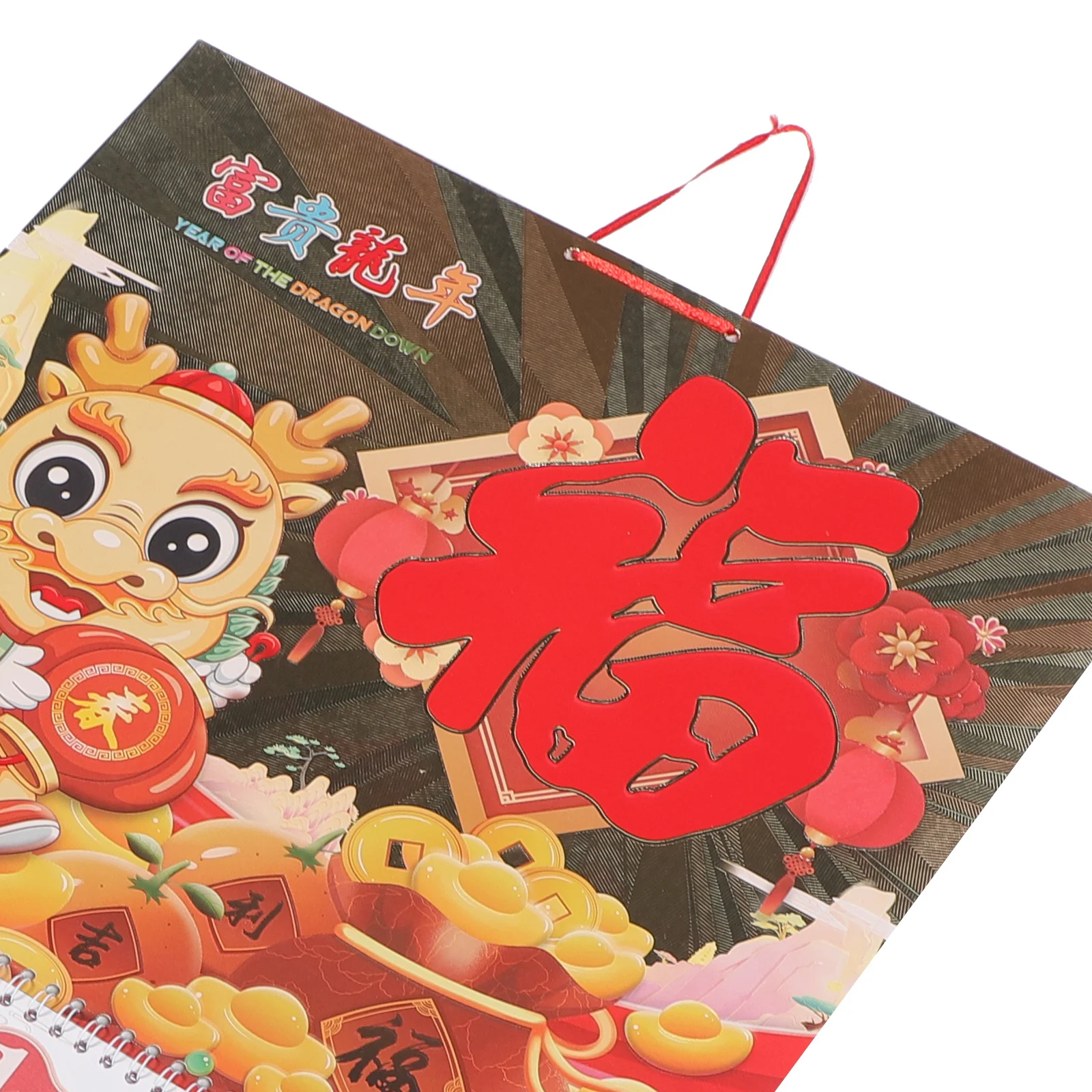 

2024 Chinese New Year Wall Calendar Year of The Dragon Traditional Hanging Calendar Clear Printing Thickened Paper for Home