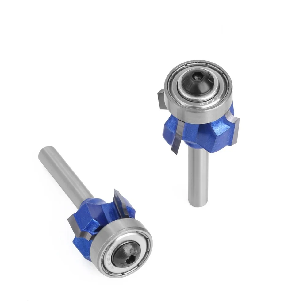 

1/3pcs 8mm Shank 4 Flute Router Bit With Bearing Wood Milling Cutter For Woodworking Edge Trimming Chamfering Tool R1 R2 R3