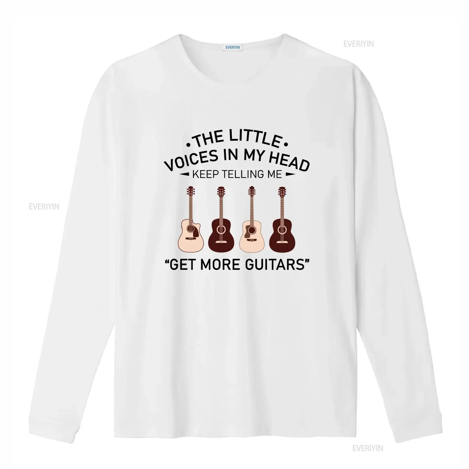 Funny Mens T Shirt The Little Voices In My Head Keep Telling Me Get More Guitars  vintage Washed Soft Unisex Comfortable