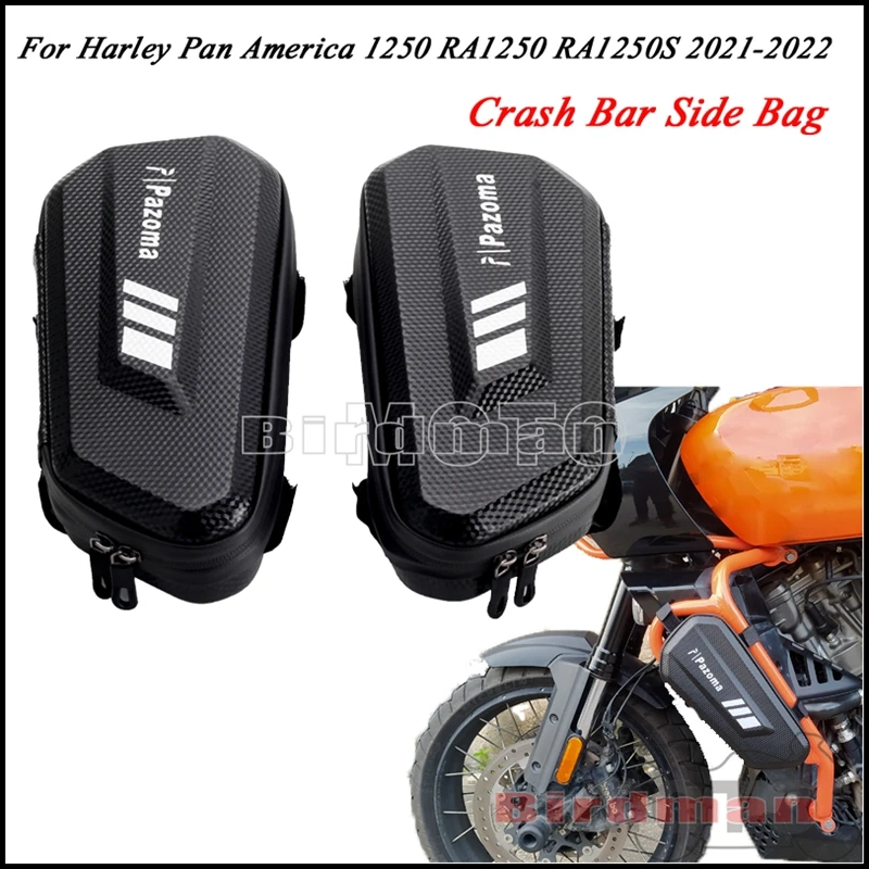 

Motorcycle Crash Bar Side Bag For Harley Pan America 1250 RA1250 RA1250S 21-24 Bumper Guard Hard Shell Triangle Hanging Tool Bag