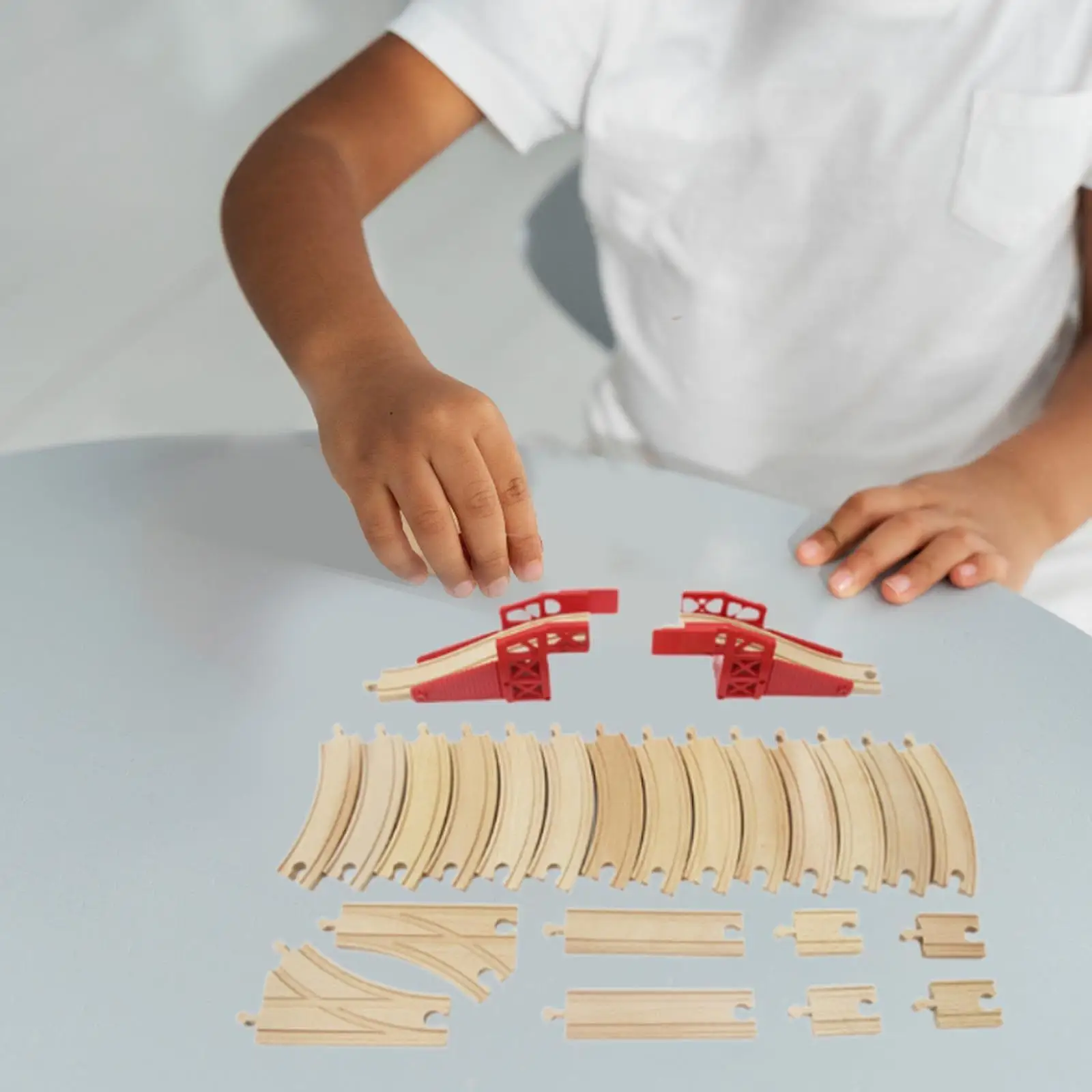 Wooden Train Tracks 24 Pieces Learning Educational Toy for Children Toddlers