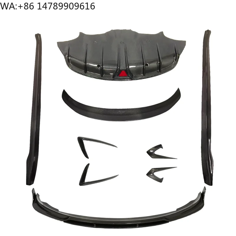 CM Style High Quality Carbon Fiber Screw-On Front Lip Rear Diffuser Side Skirt Rear Trunk Spoiler Body Kit for  Model 3