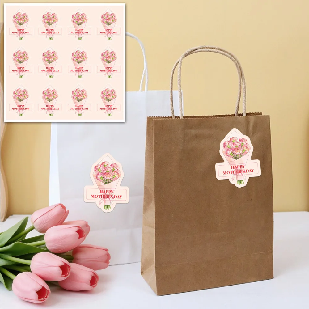 

120pcs/pack Happy Mother's Day Stickers For Party Decorations, Floral Gift Sticker for Mom's Birthday Present Wrap, Party Favors