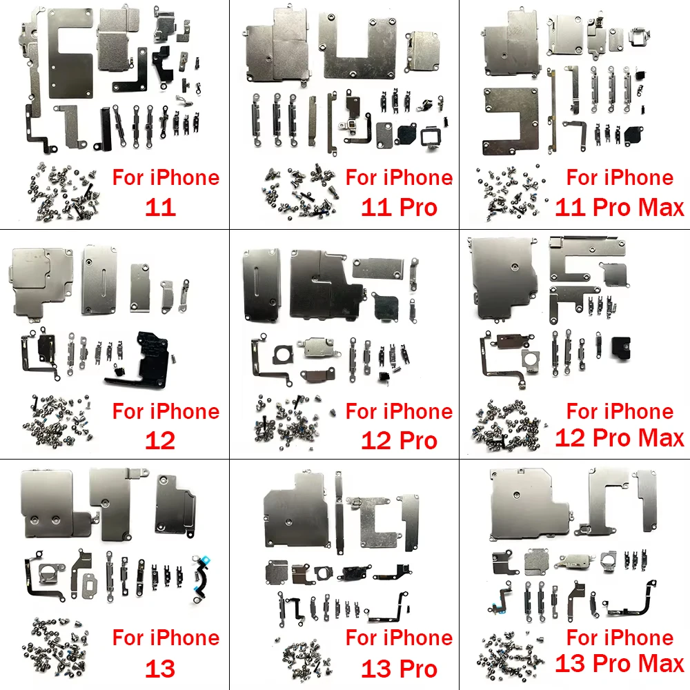 

Full Inside Small Metal Holder Bracket Shield Plate Set Kit Full Screws Waterproof For iPhone 11 12 13 14 15 Pro Max 14 Plus
