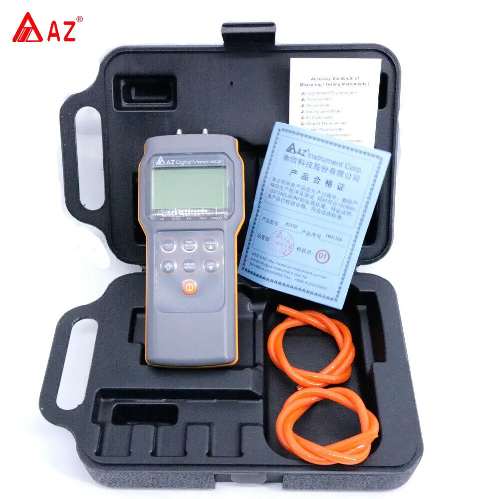 AZ82152 Differential Pressure Gauge 11units Selectable Datalogger RS232 Differential Pressure Meter