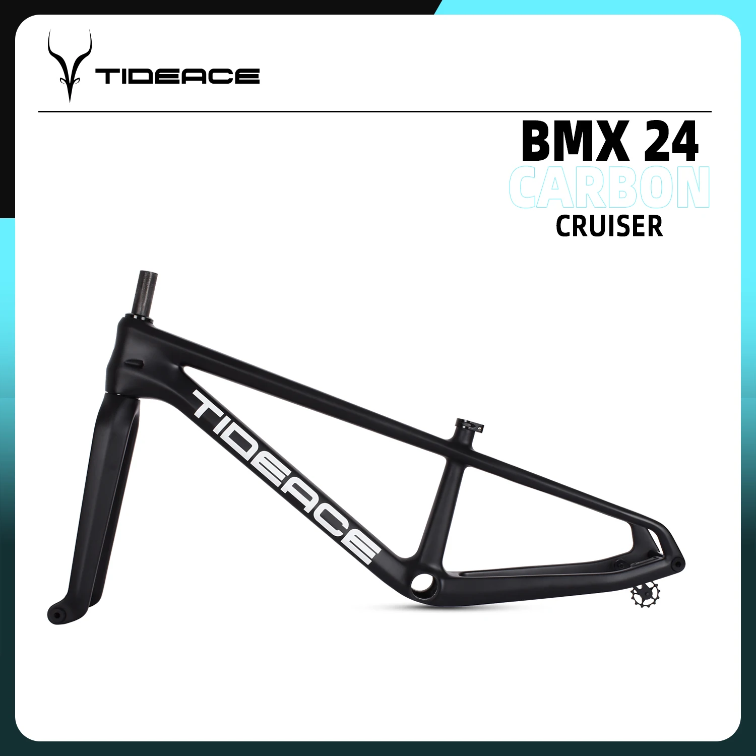 Cruiser Pro 24er BMX Frame Carbon Bicycle Professional Racing BMX Action Performance Frameset Max 1.95\'\' Tires BB86