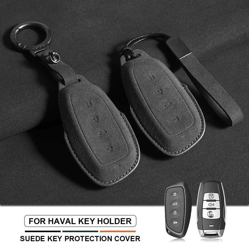

Suede Car Key Case Protector Cover For Great Wall Haval H6 Dargo M6 PLUS Cratos H9 JOLION F5 H2S F7 H7 Car Keychain Accessories