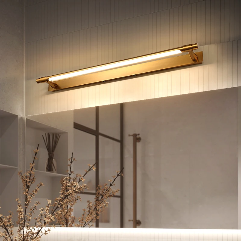 American Style Long Plate Bathroom Light Luxury LED Wall Lamp Simple Modern Makeup Ambient Lighting Bedroom Headboard Wall Light